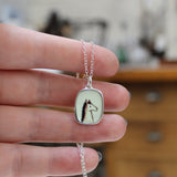 Horse Necklace - Horse Pendant on Adjustable Chain made with Sterling Silver and Vitreous Enamel