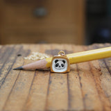 Tiny Gold Panda Necklace - Sterling Silver And Enamel Panda Pendant Dipped In Gold - Panda Charm Jewelry