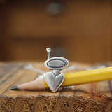 Sterling Silver Mother Daughter Astronaut Heart Necklaces