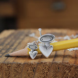 Sterling Silver Mother Daughter Astronaut Heart Necklaces