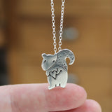 Sterling Silver Mother Daughter Squirrel Necklaces