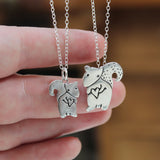 Sterling Silver Mother Daughter Squirrel Necklaces