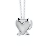 Sterling Silver Peek-a-Cat Necklace Charm on an Adjustable Sterling Chain