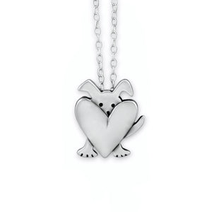 Sterling Silver Peek-a-Dog Charm Necklace on an Adjustable Sterling Chain