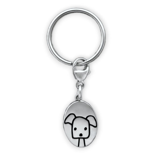 Sterling Silver Best Dog Ever Keychain