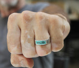 Sterling Silver and Enamel Write Band Ring - Gift for Writers Poets and Creators