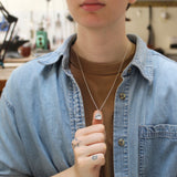 Teeny Tiny Enamel and Sterling Silver Zebra Necklace on Adjustable Serling Chain - Zebra Jewelry