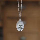 Oval Sterling Silver Horse Necklace on Adjustable Sterling Chain - Reversible Funny Horse Charm