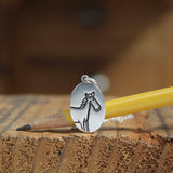 Oval Sterling Silver Horse Necklace on Adjustable Sterling Chain - Reversible Funny Horse Charm