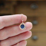 Prong Set Kyanite Necklace in Rose Gold Plated Setting on 16 18 or 20 Inch Rose Gold Filled Chain