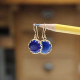 Lapis Earrings in Gold Plated Setting with Gold Filled Ear Wires - Blue Gemstone Dangles