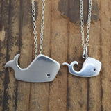 Sterling Silver Mother Daughter Whale Necklaces