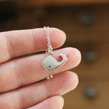 Sterling Silver Mother Daughter Whale Necklaces