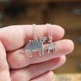 Sterling Silver Mother Daughter Dinosaur Necklaces