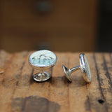 Narwhal Cufflinks - Sterling Silver and Enamel Romantic Gift For Men