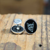 Wolf Cufflinks - Enamel and Sterling Silver Dog Coyote Dingo Cufflinks - Jewelry Gifts For Men