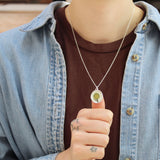 Artichoke Pendant - Sterling Silver Artichoke Charm Necklace - Vitreous Enamel and Sterling Silver on Adjustable Chain