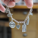 Golden Gate Bridge Charm Bracelet - 100% Sterling Silver - Charm Bracelet with Seven Bridge Charms - San Francisco -Adjustable