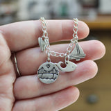 Golden Gate Bridge Charm Bracelet - 100% Sterling Silver - Charm Bracelet with Seven Bridge Charms - San Francisco -Adjustable