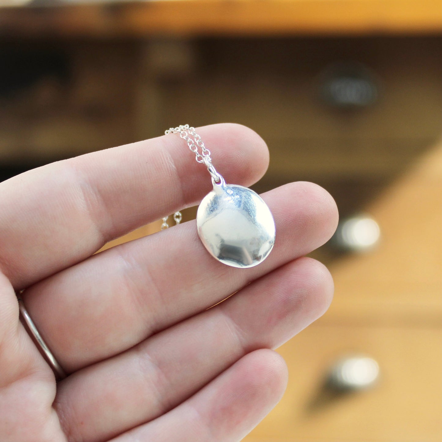 Sterling Silver Sock Monkey Necklace: Enamel Pendant