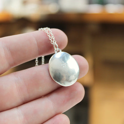 Cat Memorial Necklace - Sterling Silver and Enamel Pet Loss Jewelry
