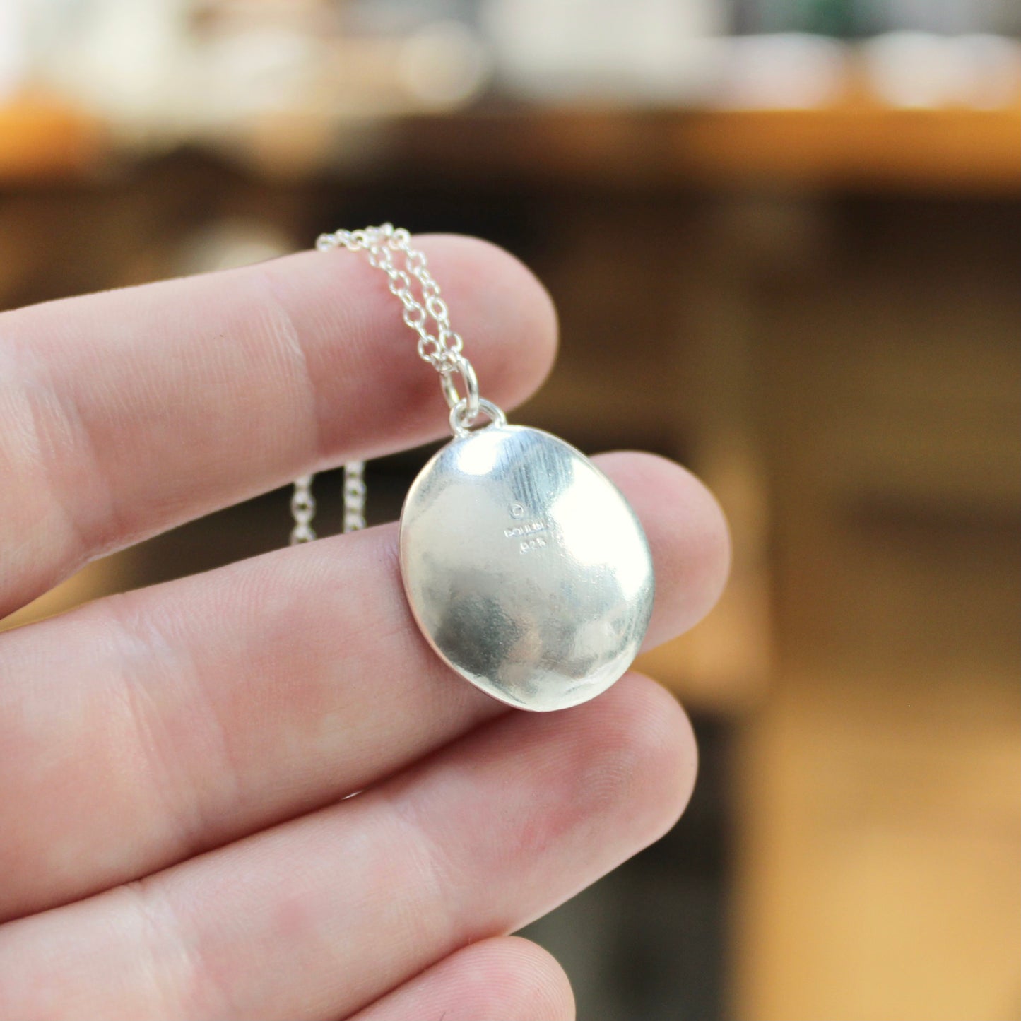 Dog Memorial Necklace - Sterling Silver and Enamel Pet Loss Jewelry