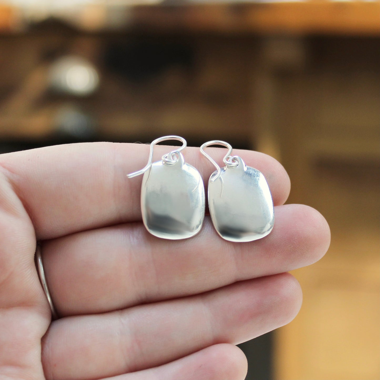 Night Cat Silhouette Earrings - Sterling Silver and Enamel Jewelry