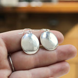 Sterling Silver Mid Century Style Modern Dangle Earrings in Vitreous Enamel- MCM Jewelry