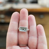 Sterling Silver Evil Eye Ring in Sizes 6 through 11 - Handmade Jewelry