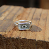 Sterling Silver Evil Eye Ring in Sizes 6 through 11 - Handmade Jewelry