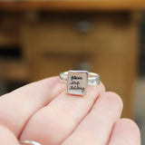 Please Stop Talking Ring - Sterling Silver and Vitreous Enamel Introvert Ring