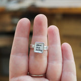 Please Stop Talking Ring - Sterling Silver and Vitreous Enamel Introvert Ring