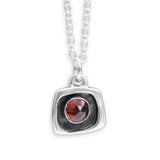 Tiny Rose Cut Garnet Pendant for Layered or Stand Alone Look