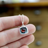 Tiny Rose Cut Garnet Pendant for Layered or Stand Alone Look