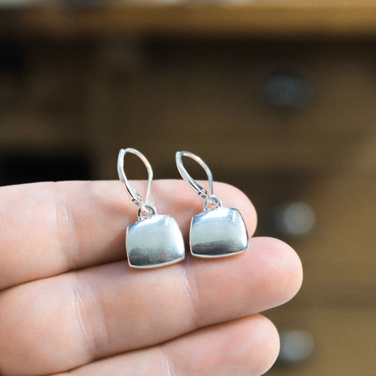 Lever Back Flower Earrings Made with Sterling Silver and Vitreous Enamel