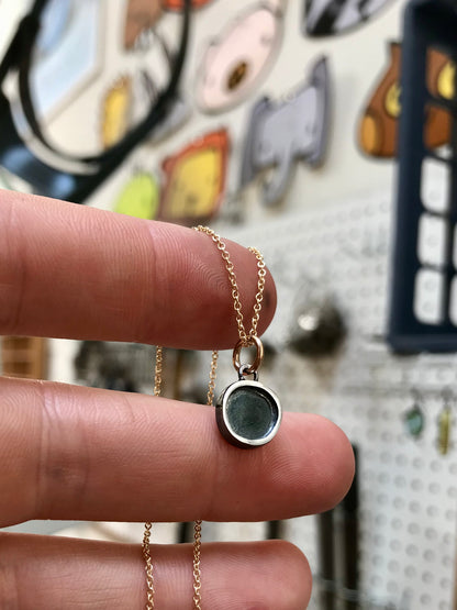 Small Circle 24K Gold and Sterling Silver Necklace