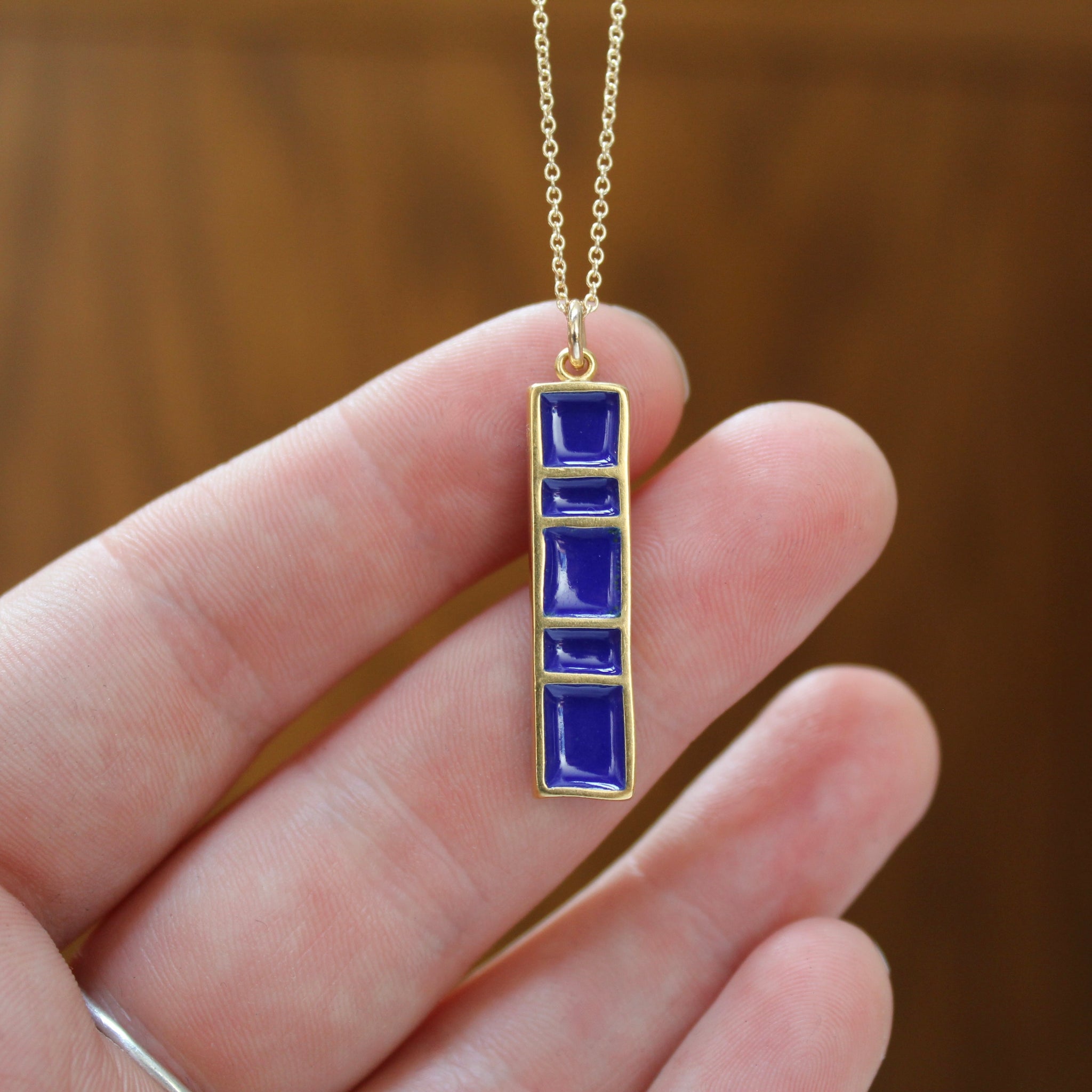 White & Cobalt Blue Statement Necklace with Dazzling Crystal Pendant F –  JoEl handmade