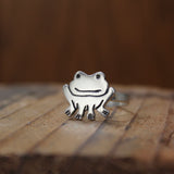 Frog Ring Made with Sterling Silver in whole Sizes 5 through 10 - Frog Jewelry