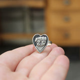 Sterling Silver Pug Ring in Whole Sizes 5 through 10 - Adorable Pug Charm