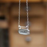 Write Necklace - Reversible Create Pendant for Writers Poets and Storytellers