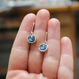 Rose Cut Kyanite Earrings - Sterling Silver Dangle Earrings with Lever Back Ear Wires