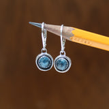 Rose Cut Kyanite Earrings - Sterling Silver Dangle Earrings with Lever Back Ear Wires