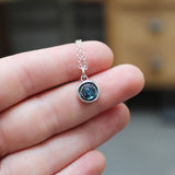 Sterling Silver Rose Cut Kyanite Necklace - Small Dainty Flashy Gemstone Pendant