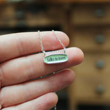 Talks To Trees Necklace - Reversible Sterling Silver and Enamel Environmentalist Gift on Adjustable Chain