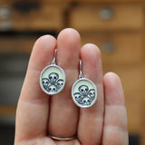 Sterling Silver Skull Earrings made with Vitreous Enamel - Skull Jewelry