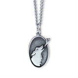 Sterling Silver Howling Wolf Pendant on Stainless Steel or Sterling Cable Chain - Wolf Jewelry for Men and Women