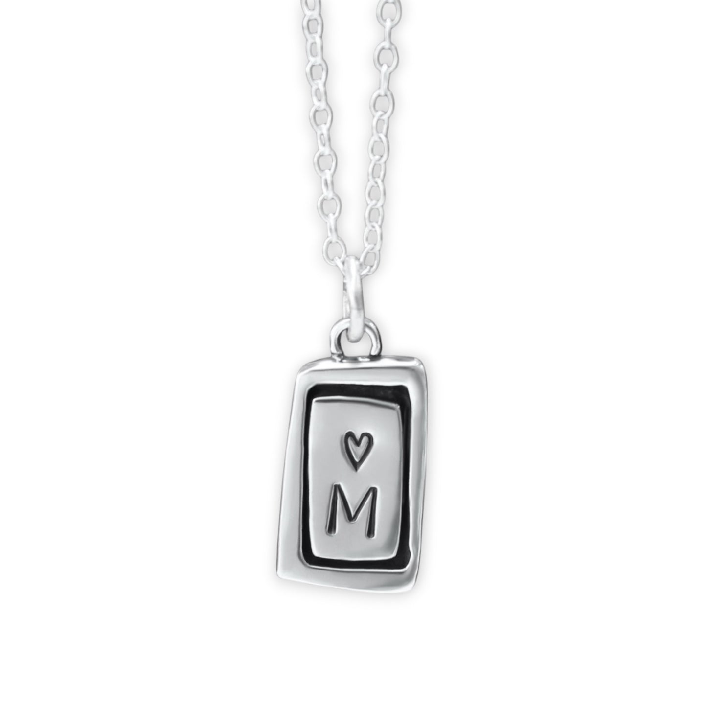 Custom Initial Charm with Heart- Sterling Silver Charm on Adjustable Chain - Build Your Own Charm Necklace!
