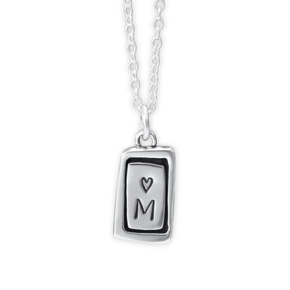Custom Initial Charm with Heart- Sterling Silver Charm on Adjustable Chain - Build Your Own Charm Necklace!