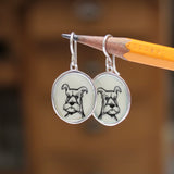 Schnauzer Earrings - Sterling Silver and Enamel Dog Breed Jewelry - Airedale Wheaton Terrier Dog Mom Gift