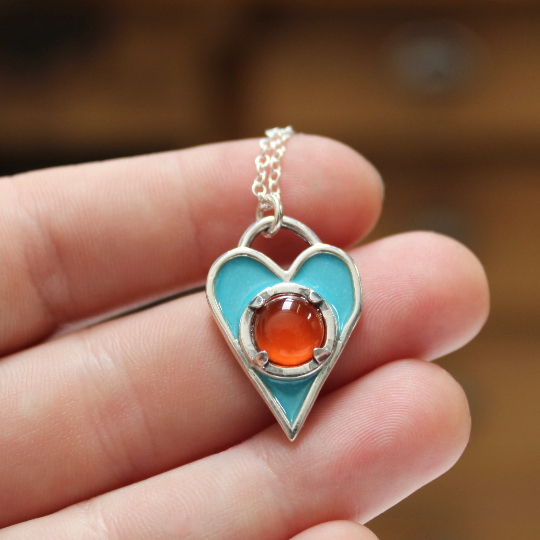 Carnelian Heart Necklace & Ring Bundle | En Route Jewelry